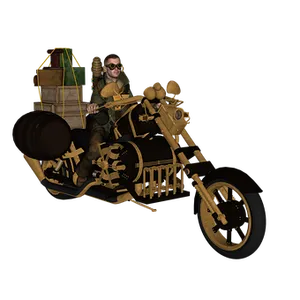 Steampunk Motorcycle Adventure PNG Image