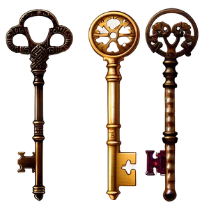 Steampunk Skeleton Key Clipart Png Frh PNG Image