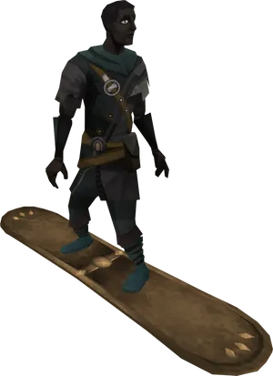 Steampunk Snowboarder3 D Model PNG Image