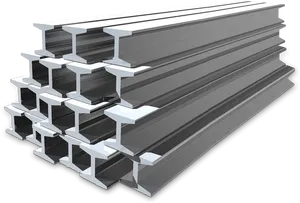 Steel I Beams Stacked PNG Image