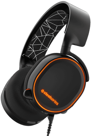 Steel Series Gaming Headset Orange Accent PNG