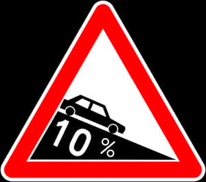 Steep Gradient Traffic Sign PNG image with transparent background