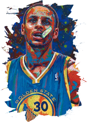 Steph Curry Golden State Warriors Artwork PNG Image