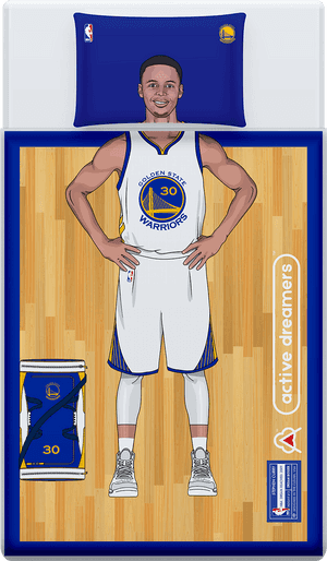 Stephen Curry Reversible Blanket & Pillow Case Set - Steph Curry Bed Set PNG