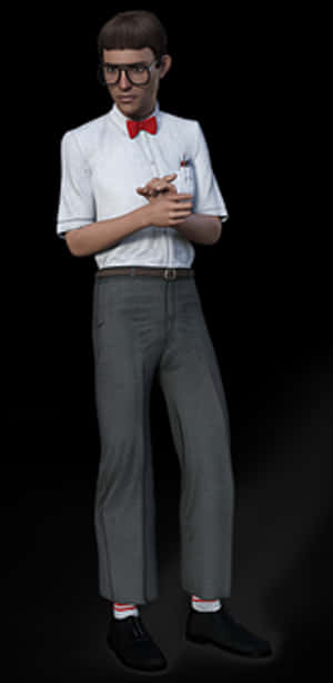 Stereotypical Nerd Character PNG image with transparent background