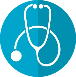 Stethoscope Icon Blue Background PNG Image