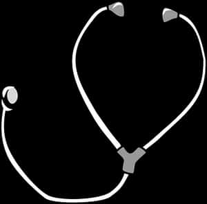 Stethoscope Silhouetteon Black Background PNG