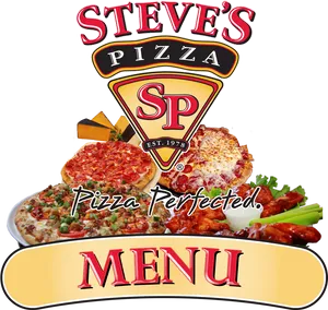 Steves Pizza Menu Sign PNG Image