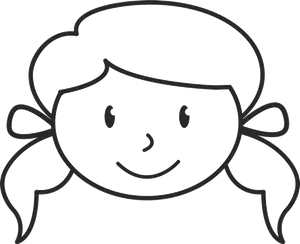 Stick Figure Girl Smiling PNG Image