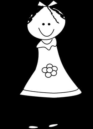 Black And White Girl Clip Art, HD Png Download PNG