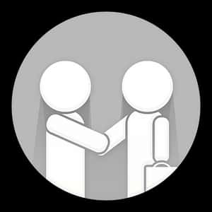 Stick Figure Handshake Icon PNG image with transparent background