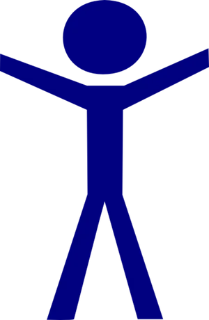 Stick Figure Icon Blue PNG Image