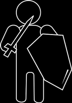 Stick Figure Knight Icon PNG with transparent background