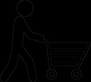 Man Pushing A Shopping Cart PNG