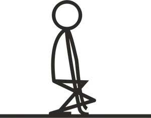 Stick Figure Seated Pose PNG Image