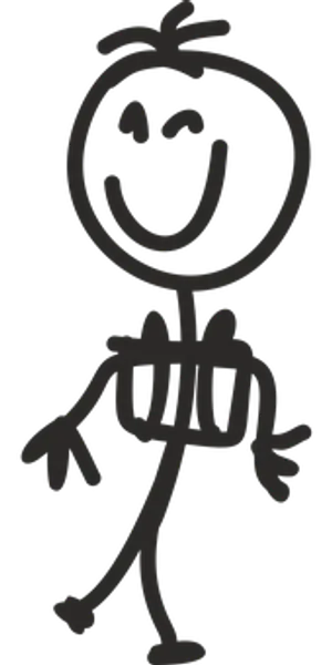 Stick Figure Sketch_ Happy Pose PNG Image