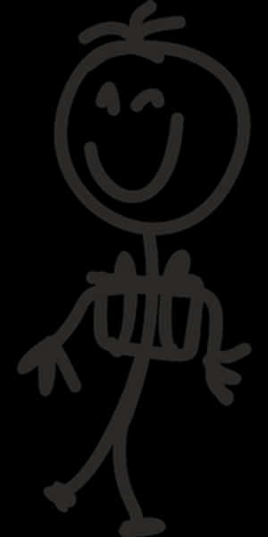 Stick Figure Sketch_ Happy Pose PNG image with transparent background