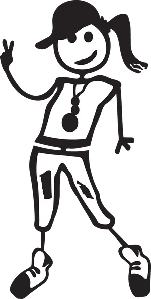 Stick Figure_ Waving_ Hello PNG Image