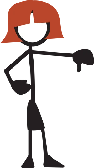 Stick Figure With Red Hair.png PNG Image