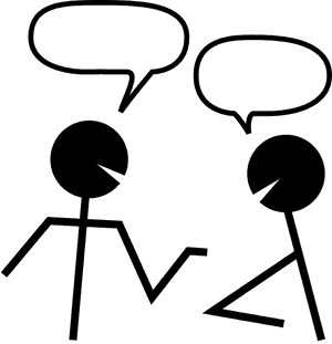 Stick Figures Conversation PNG image with transparent background