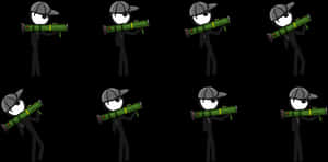 Stickman Sprite Sheet Free, HD Png Download PNG