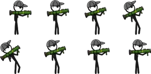 Stickman_ Bazooka_ Animation_ Spritesheet PNG Image