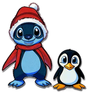 Stitch And The Christmas Penguin Png 06132024 PNG Image