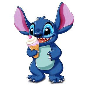 Stitch Eating Ice Cream PNG 05212024 PNG image with transparent background