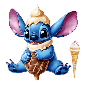 Stitch Eating Ice Cream PNG iwg PNG image with transparent background