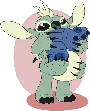 Stitch Hugging Plush Toy PNG Image