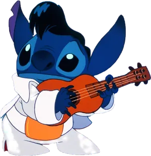 Stitch Playing Ukulele PNG Image