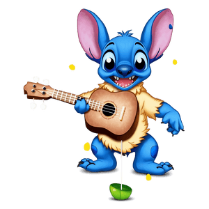 Stitch Playing Ukulele PNG 05212024 PNG image with transparent background