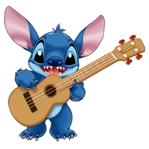 Stitch Playing Ukulele PNG vkp61 PNG image with transparent background