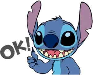 Stitch Thumbs Up O K Sign PNG Image