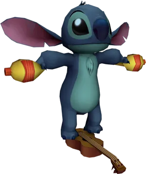 Stitch With Space Guns PNG Image