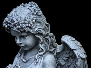 Stone Angel Statue Profile PNG image with transparent background
