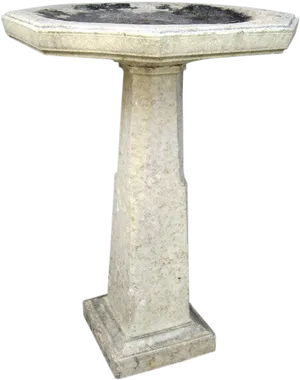 Stone Bird Bath Standing PNG Image