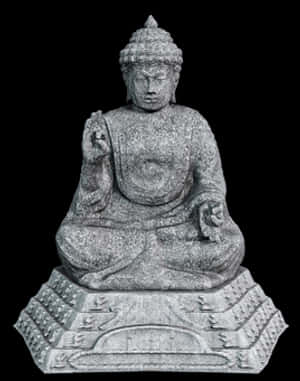 Stone Buddha Statue Meditation Pose PNG image with transparent background
