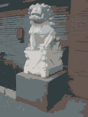 Stone_ Lion_ Guardian_ Statue PNG image with transparent background
