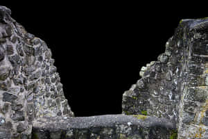 Stone Wall Corner Black Background PNG