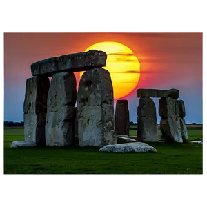 Stonehenge And The Setting Sun Png 06252024 PNG Image