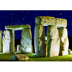 Stonehenge Illuminated At Night Png Ovk77 PNG Image