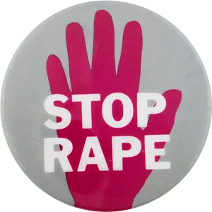 Stop Rape Awareness Badge PNG Image