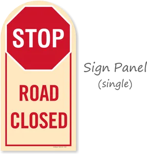 Stop Road Closed Sign Panel PNG Image