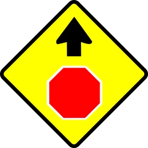 Stop Sign Ahead Warning Symbol PNG Image