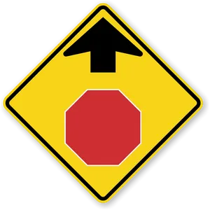 Stop Sign Ahead Warning Symbol PNG Image