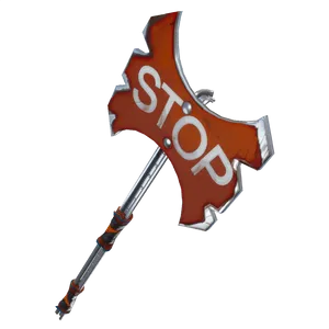 Stop Sign Axe Design PNG Image