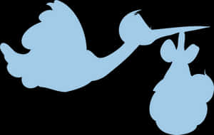 Stork Delivering Baby Silhouette PNG image with transparent background