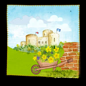 Storybook Castle Illustration PNG with transparent background