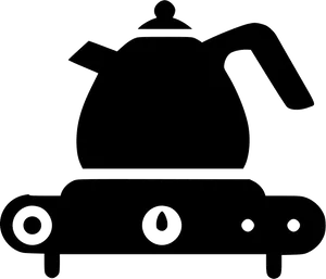 Stovetop Kettle Silhouette PNG Image